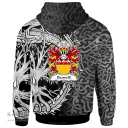 ScotsTee Shop Welsh Bamvill or Bambil Coat of Arms Family Crest Wales Hoodie Celtic Dragon With Tree Of Life Hoodie