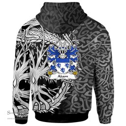 ScotsTee Shop Welsh Adam AP HYWEL Coat of Arms Family Crest Wales Hoodie Celtic Dragon With Tree Of Life Hoodie