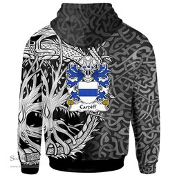 ScotsTee Shop Welsh Cardiff Sir Walter Glamorgan Coat of Arms Family Crest Wales Hoodie Celtic Dragon With Tree Of Life Hoodie