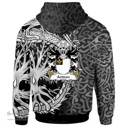 ScotsTee Shop Welsh Aeddan AP SEYSSYLLT Coat of Arms Family Crest Wales Hoodie Celtic Dragon With Tree Of Life Hoodie