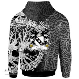 ScotsTee Shop Welsh Heaton of Lleweni Green Denbighshire Coat of Arms Family Crest Wales Hoodie Celtic Dragon With Tree Of Life Hoodie