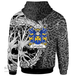 ScotsTee Shop Welsh Cadwaladr FENDIGAID King of Gwynedd Coat of Arms Family Crest Wales Hoodie Celtic Dragon With Tree Of Life Hoodie
