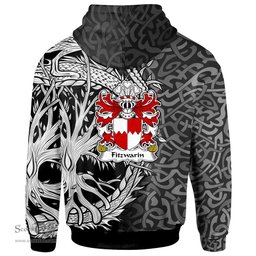 ScotsTee Shop Welsh Fitzwarin Lords of Whittington Coat of Arms Family Crest Wales Hoodie Celtic Dragon With Tree Of Life Hoodie