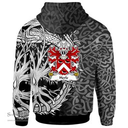 ScotsTee Shop Welsh Herle of Pembrokeshire Coat of Arms Family Crest Wales Hoodie Celtic Dragon With Tree Of Life Hoodie
