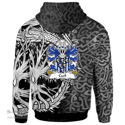 ScotsTee Shop Welsh Cecil of Skenfrith Monmouthshire Coat of Arms Family Crest Wales Hoodie Celtic Dragon With Tree Of Life Hoodie