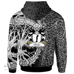 ScotsTee Shop Welsh Cilmin TROED DDU Coat of Arms Family Crest Wales Hoodie Celtic Dragon With Tree Of Life Hoodie