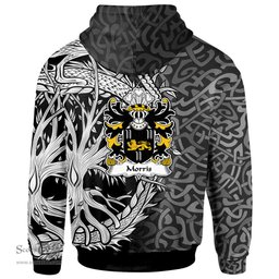 ScotsTee Shop Welsh Morris of Cardiganshire Coat of Arms Family Crest Wales Hoodie Celtic Dragon With Tree Of Life Hoodie