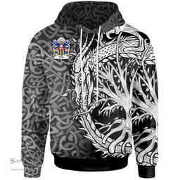 ScotsTee Shop Welsh Philip Sir AP RHYS Breconshire Coat of Arms Family Crest Wales Hoodie Celtic Dragon With Tree Of Life Hoodie