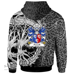 ScotsTee Shop Welsh Powell of Perth hir Monmouthshire Coat of Arms Family Crest Wales Hoodie Celtic Dragon With Tree Of Life Hoodie