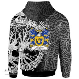 ScotsTee Shop Welsh Langston of Langiston Monmouthshire Coat of Arms Family Crest Wales Hoodie Celtic Dragon With Tree Of Life Hoodie