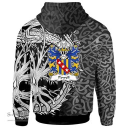 ScotsTee Shop Welsh Powell or POUUEL Sir Hywel ap Hywel Coat of Arms Family Crest Wales Hoodie Celtic Dragon With Tree Of Life Hoodie