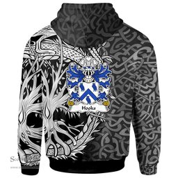ScotsTee Shop Welsh Hooks of Conwy Caernarfonshire Coat of Arms Family Crest Wales Hoodie Celtic Dragon With Tree Of Life Hoodie