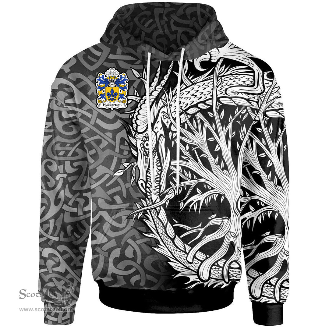 ScotsTee Shop Welsh Hubbertson of Pembrokeshire Coat of Arms Family Crest Wales Hoodie Celtic Dragon With Tree Of Life Hoodie