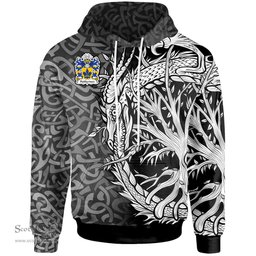 ScotsTee Shop Welsh Hubbertson of Pembrokeshire Coat of Arms Family Crest Wales Hoodie Celtic Dragon With Tree Of Life Hoodie