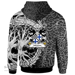 ScotsTee Shop Welsh Meirion MEIRIONNYDD Coat of Arms Family Crest Wales Hoodie Celtic Dragon With Tree Of Life Hoodie