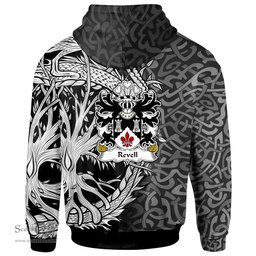ScotsTee Shop Welsh Revell of Cilgerran Pembrokeshire Coat of Arms Family Crest Wales Hoodie Celtic Dragon With Tree Of Life Hoodie