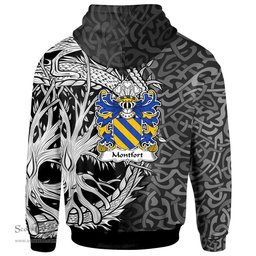 ScotsTee Shop Welsh Montfort Daughter m. Llywelyn ap Gruffudd Coat of Arms Family Crest Wales Hoodie Celtic Dragon With Tree Of Life Hoodie