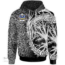 ScotsTee Shop Welsh Barton Coat of Arms Family Crest Wales Hoodie Celtic Dragon With Tree Of Life Hoodie