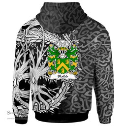 ScotsTee Shop Welsh Blaidd AB ELFARCH Coat of Arms Family Crest Wales Hoodie Celtic Dragon With Tree Of Life Hoodie