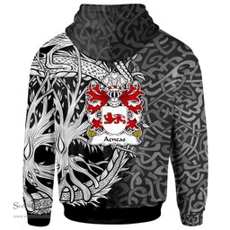 ScotsTee Shop Welsh Aeneas YSGWYDDWYN Coat of Arms Family Crest Wales Hoodie Celtic Dragon With Tree Of Life Hoodie
