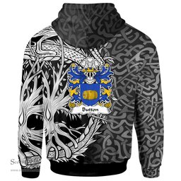 ScotsTee Shop Welsh Button of Worlton Glamorgan Coat of Arms Family Crest Wales Hoodie Celtic Dragon With Tree Of Life Hoodie