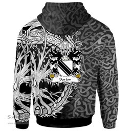 ScotsTee Shop Welsh Barton Lords of Barton Flint Coat of Arms Family Crest Wales Hoodie Celtic Dragon With Tree Of Life Hoodie
