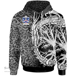 ScotsTee Shop Welsh Baskerville of Eardisley Herefordshire Coat of Arms Family Crest Wales Hoodie Celtic Dragon With Tree Of Life Hoodie