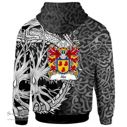 ScotsTee Shop Welsh Alo ab Ithel King of Gwent Coat of Arms Family Crest Wales Hoodie Celtic Dragon With Tree Of Life Hoodie