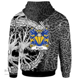 ScotsTee Shop Welsh Bryan Lord of Laugharne Carmanthenshire Coat of Arms Family Crest Wales Hoodie Celtic Dragon With Tree Of Life Hoodie