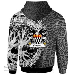 ScotsTee Shop Welsh Clement of Cardiganshire Coat of Arms Family Crest Wales Hoodie Celtic Dragon With Tree Of Life Hoodie