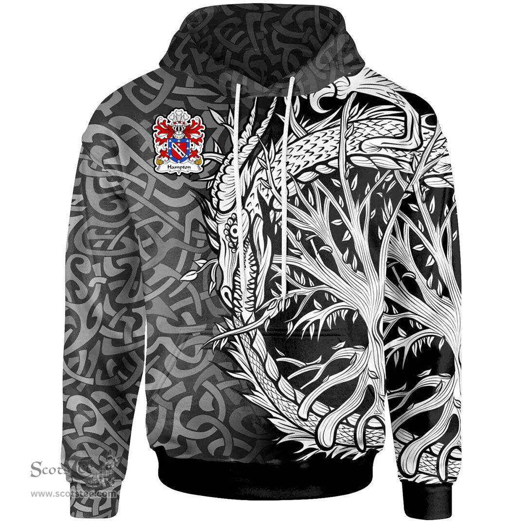 ScotsTee Shop Welsh Hampton mayor of Beaumaris Anglesey Coat of Arms Family Crest Wales Hoodie Celtic Dragon With Tree Of Life Hoodie