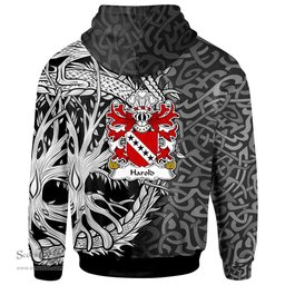 ScotsTee Shop Welsh Harold of Haroldston Pembrokeshire Coat of Arms Family Crest Wales Hoodie Celtic Dragon With Tree Of Life Hoodie