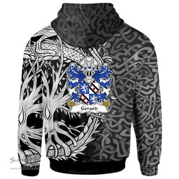 ScotsTee Shop Welsh Gerard of Cheshire Daughter m. Wynn of Gwydir Coat of Arms Family Crest Wales Hoodie Celtic Dragon With Tree Of Life Hoodie