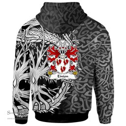 ScotsTee Shop Welsh Einion SAIS AP RHYS AP HYWEL Coat of Arms Family Crest Wales Hoodie Celtic Dragon With Tree Of Life Hoodie