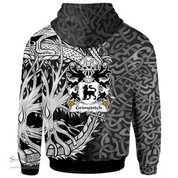 ScotsTee Shop Welsh Grimsditch of Rhuddlan Flint Coat of Arms Family Crest Wales Hoodie Celtic Dragon With Tree Of Life Hoodie