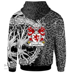 ScotsTee Shop Welsh Cadwallon AP MADOG Coat of Arms Family Crest Wales Hoodie Celtic Dragon With Tree Of Life Hoodie