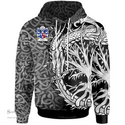 ScotsTee Shop Welsh Gwynn of Glamorganshire Coat of Arms Family Crest Wales Hoodie Celtic Dragon With Tree Of Life Hoodie