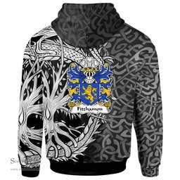ScotsTee Shop Welsh Fitzhamon conquered Glamorgan Coat of Arms Family Crest Wales Hoodie Celtic Dragon With Tree Of Life Hoodie