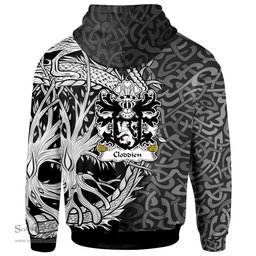 ScotsTee Shop Welsh Cloddien AP GWYBEDYDD Coat of Arms Family Crest Wales Hoodie Celtic Dragon With Tree Of Life Hoodie