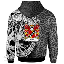 ScotsTee Shop Welsh Eure Commander of Slebech Pembrokeshire Coat of Arms Family Crest Wales Hoodie Celtic Dragon With Tree Of Life Hoodie