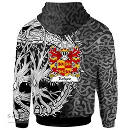 ScotsTee Shop Welsh Dafydd AP LLYWELYN Lord of Denbighshire Coat of Arms Family Crest Wales Hoodie Celtic Dragon With Tree Of Life Hoodie