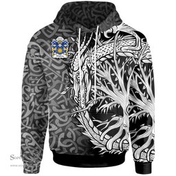 ScotsTee Shop Welsh Delahay of Breconshire Coat of Arms Family Crest Wales Hoodie Celtic Dragon With Tree Of Life Hoodie