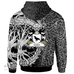ScotsTee Shop Welsh Corbet Shropshire Medieval Welsh Rolls Coat of Arms Family Crest Wales Hoodie Celtic Dragon With Tree Of Life Hoodie
