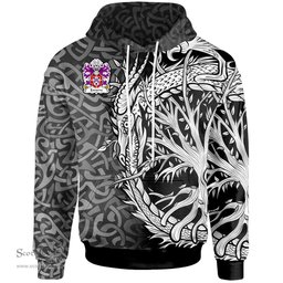 ScotsTee Shop Welsh Exmewe of Ruthin Denbighshire Coat of Arms Family Crest Wales Hoodie Celtic Dragon With Tree Of Life Hoodie