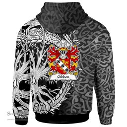ScotsTee Shop Welsh Gibbon of Glamorgan Coat of Arms Family Crest Wales Hoodie Celtic Dragon With Tree Of Life Hoodie
