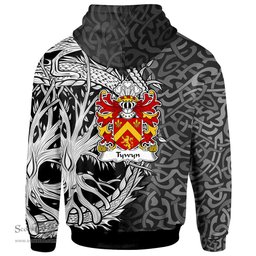 ScotsTee Shop Welsh Tywyn lords of Tywyn Ferwig Cardiganshire Coat of Arms Family Crest Wales Hoodie Celtic Dragon With Tree Of Life Hoodie
