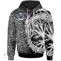 ScotsTee Shop Welsh Probert of Pant glas Tryleg Monmouthshire Coat of Arms Family Crest Wales Hoodie Celtic Dragon With Tree Of Life Hoodie