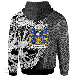 ScotsTee Shop Welsh Sarnesfield of Herefordshire Coat of Arms Family Crest Wales Hoodie Celtic Dragon With Tree Of Life Hoodie