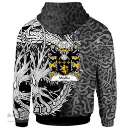 ScotsTee Shop Welsh Wallis or Welsh of Llan wern Monmouthshire Coat of Arms Family Crest Wales Hoodie Celtic Dragon With Tree Of Life Hoodie
