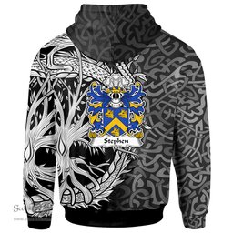 ScotsTee Shop Welsh Stephen or Ystiffin Coat of Arms Family Crest Wales Hoodie Celtic Dragon With Tree Of Life Hoodie